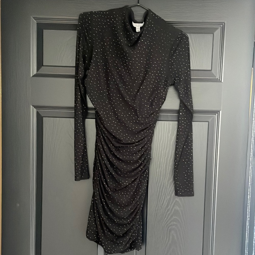 AFRM Black Long Sleeve Dress with Silver Accents